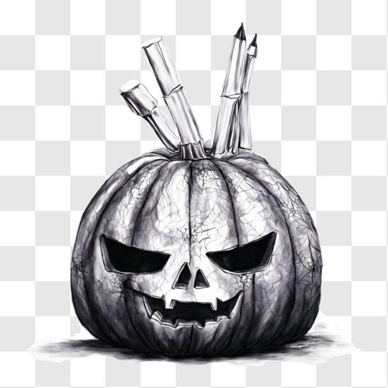 Estilo de desenho a lápis de ilustração de halloween horror