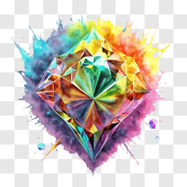 Download Colorful Abstract Diamond Painting with Watercolor Splashes ...