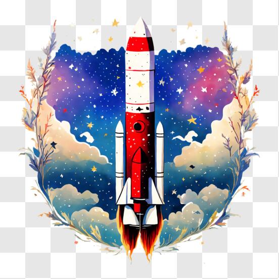 Download Rocket Launch In Space Png Online - Creative Fabrica