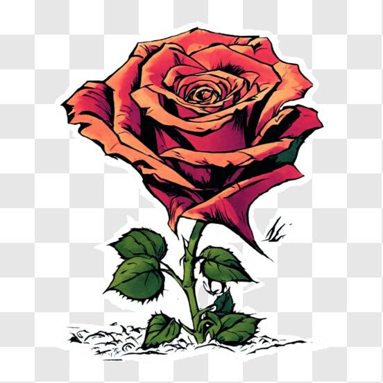 Sticker Belle femme brune avec bouquet de roses rouges, Saint