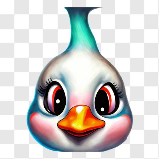 Download Adorable White and Blue Duck in an Upside-Down Vase PNG Online -  Creative Fabrica