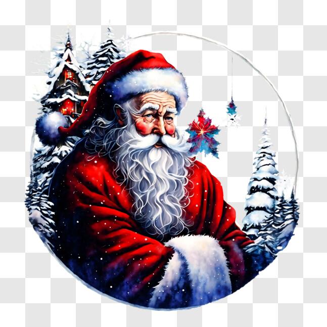 Download Santa Claus Painting for Holiday Decor PNG Online - Creative ...