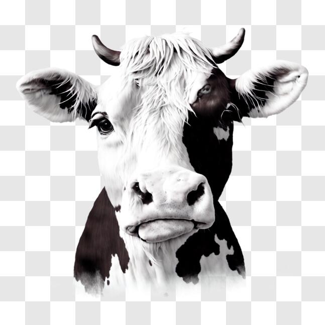 Download Painted Cow Portrait PNG Online - Creative Fabrica