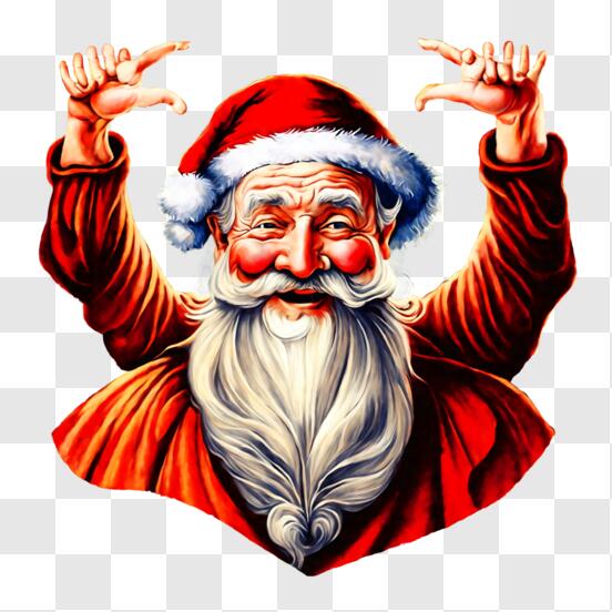 Scarica Babbo Natale felice che saluta con entusiasmo PNG Online - Creative  Fabrica