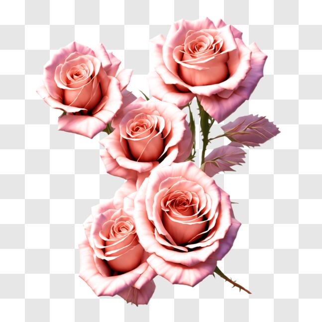 Download Group of Pink Roses in a Vase PNGs Online - Creative Fabrica
