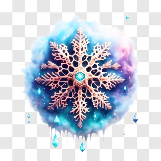 Download Snowflake Ice Cube Decoration with Blue, White, and Purple ...