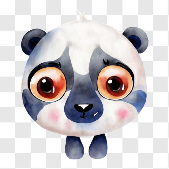 Desenho de Emoji de rosto de panda para colorir