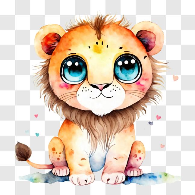 Download Colorful Lion Art for Children's Rooms PNG Online - Creative ...
