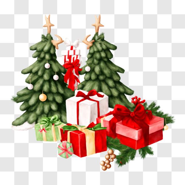 Download Christmas Presents and Trees PNGs Online - Creative Fabrica