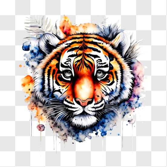 Papier peint Petite peinture aquarelle de tigre 