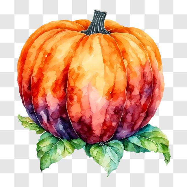Download Watercolor Pumpkin Painting for Fall Decor PNG Online ...