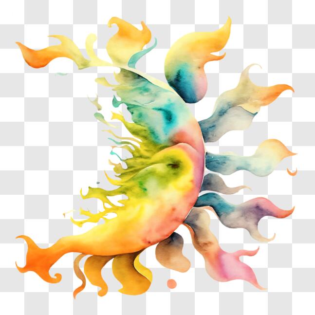 Download Colorful Abstract Sun Artwork PNGs Online - Creative Fabrica