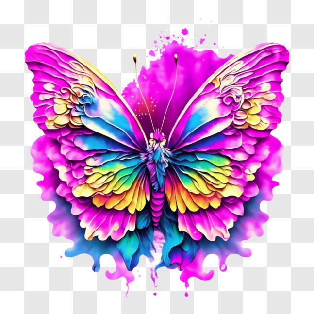 Download Colorful Butterfly Art Piece PNG Online Creative Fabrica
