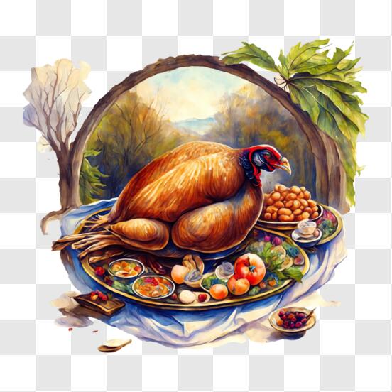 Download Stained Glass Turkey - Thanksgiving Art PNG Online - Creative ...