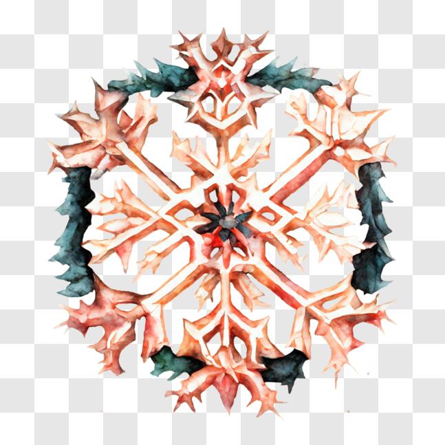 Download Snowflake Ornament with Nature-inspired Design PNG Online ...