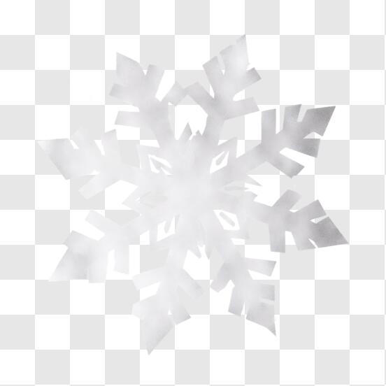 Schneeflocke aus weißem Papier auf schwarzem Hintergrund ausgeschnitten PNG