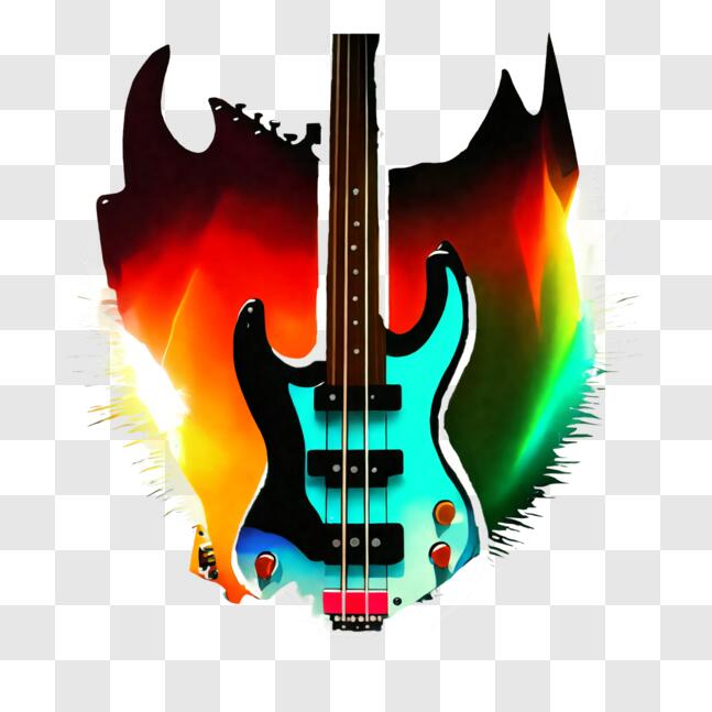 Download Abstract Drawing of Electric Bass Guitar PNG Online - Creative ...