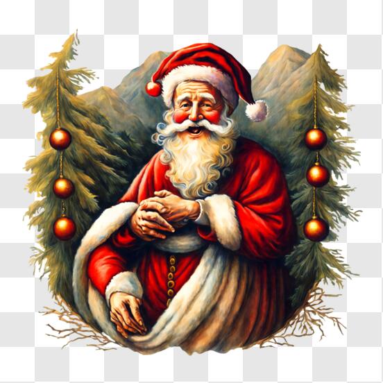 Baixe Papai Noel com Presentes e Árvore de Natal PNG - Creative