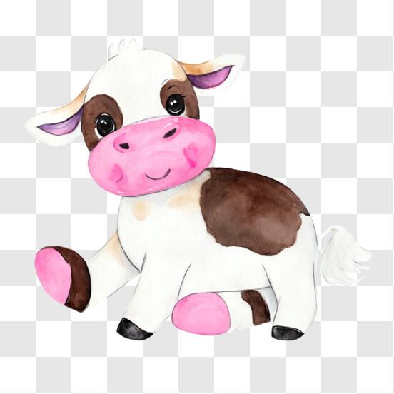 Télécharger Adorable figurine de vache jouet PNG En Ligne - Creative Fabrica