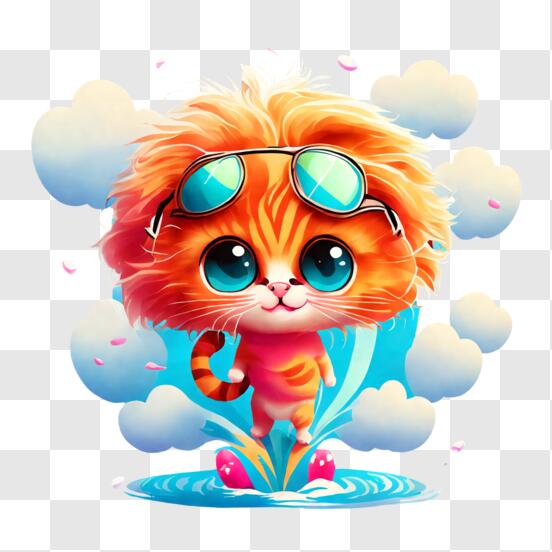 Premium AI Image  Cat on fire Angry catr meme pop art firey cat