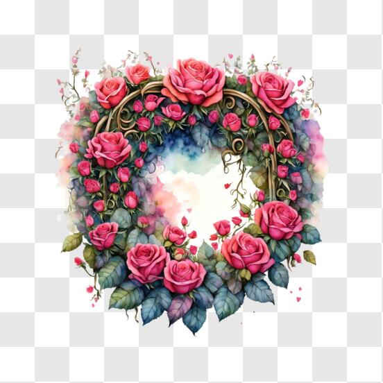 Herzförmiger rosa Rosenkranz für Liebe und Freundschaft PNG online  herunterladen – Creative Fabrica