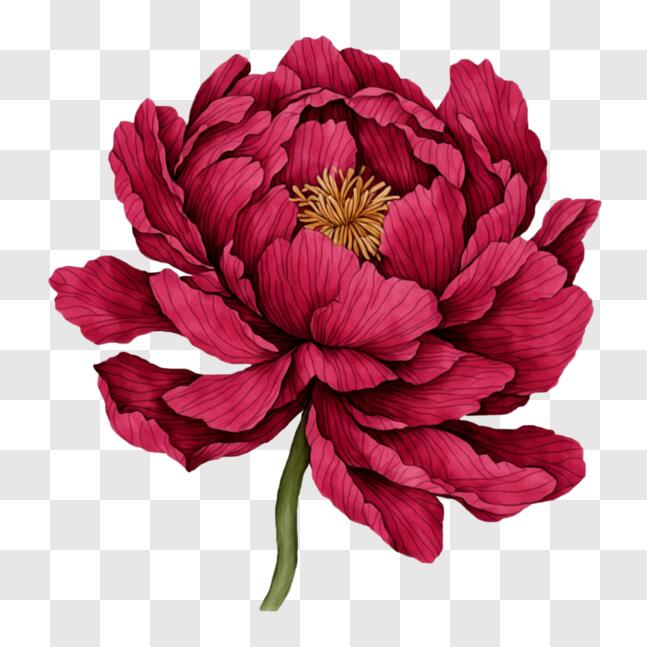 Download Vibrant Red Peony Flower with Beautiful Petals PNG Online ...