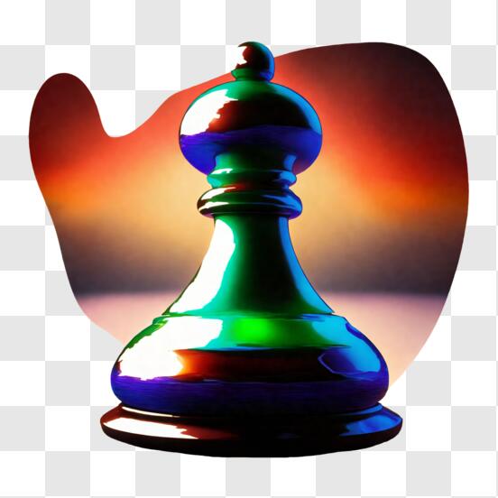 Peça de xadrez 3D em fundo digital · Creative Fabrica