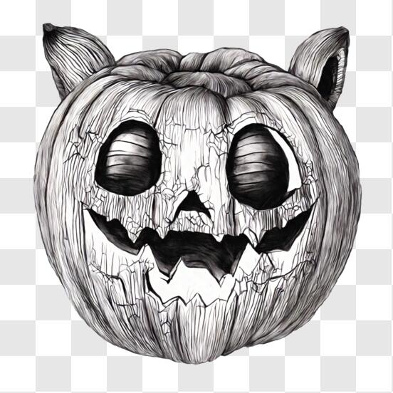 halloween desenho de crânio assustador desenhado à mão doodle