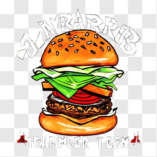Download Artistic Hamburger Image PNG Online - Creative Fabrica