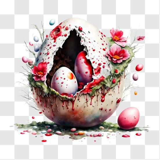 Scarica Decorazione di uova di Pasqua con guscio rotto PNG Online -  Creative Fabrica