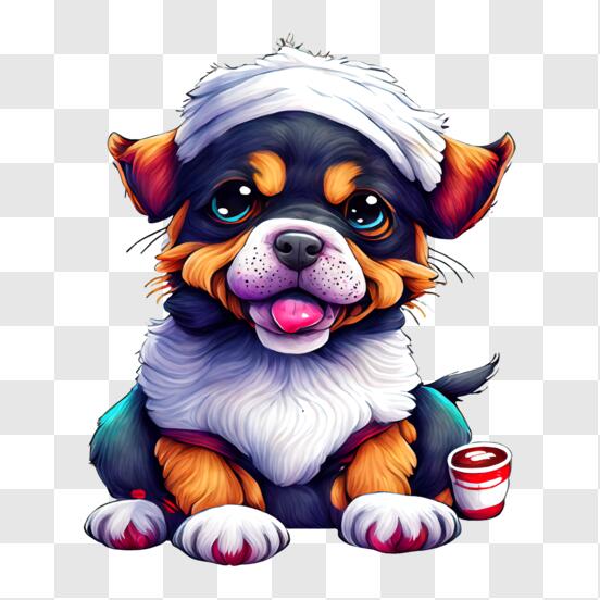 Download Funny Cartoon Dog with Tongue Sticking Out PNG Online