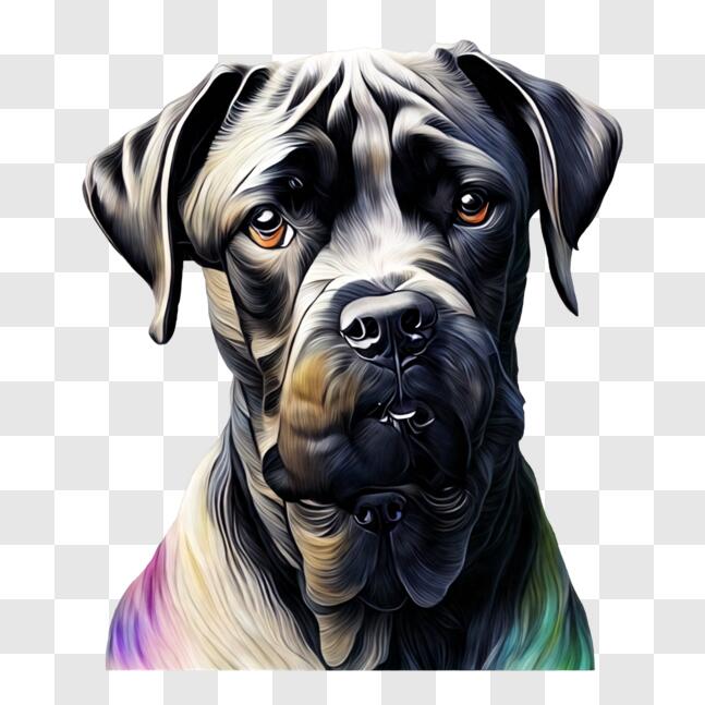 Download Colorful Dog Portrait PNG Online - Creative Fabrica