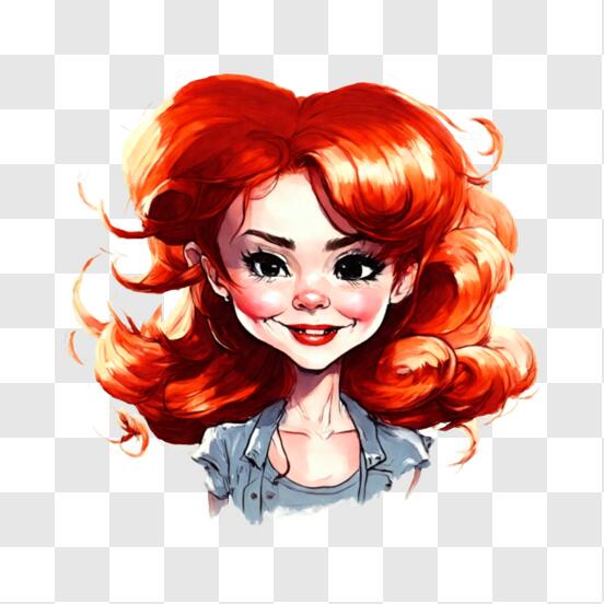 Baixe Garota de Desenho Animado com Cabelo Vermelho e Olhos Azuis - Estilo Dragon  Ball Z PNG - Creative Fabrica