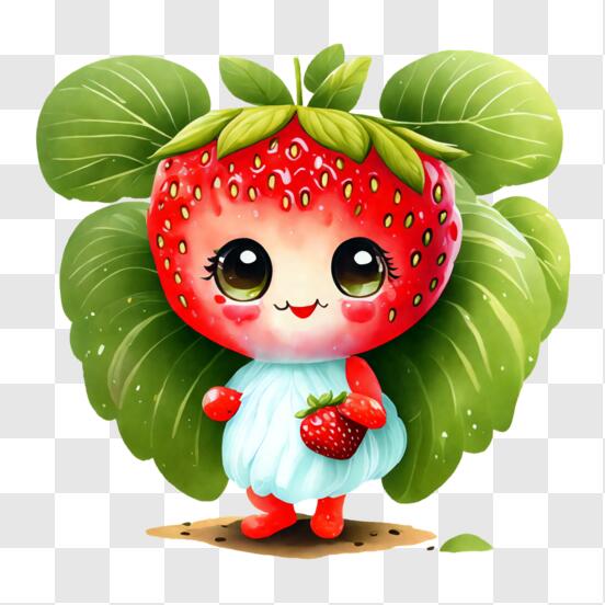 Download Adorable Strawberry Girl with a Sweet Smile PNG Online