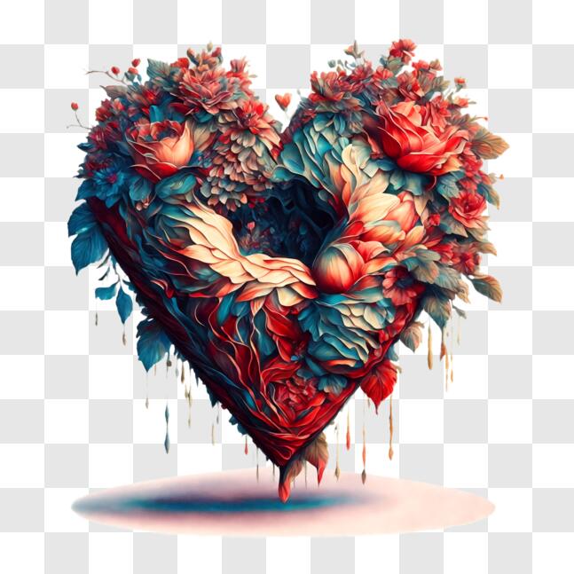 Download Heart made of Flowers - Beautiful and Romantic PNG Online - Creative  Fabrica