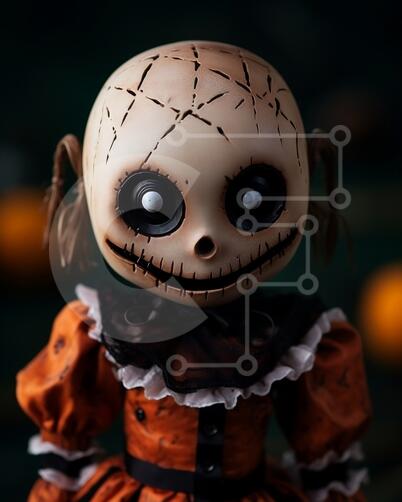 Graphisme de poupée d'Halloween · Creative Fabrica