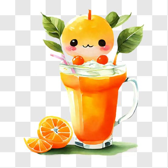 Orange Juice. Orange with Tap, 3D Rendering Stock Illustration -  Illustration of juicy, crane: 168058601