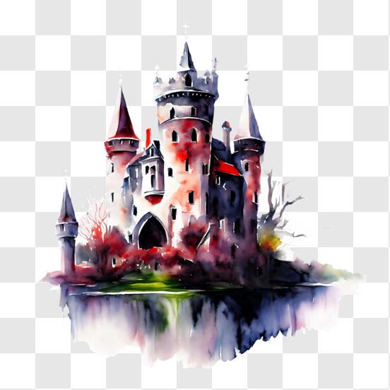 Fantasy Castle Painting · Creative Fabrica