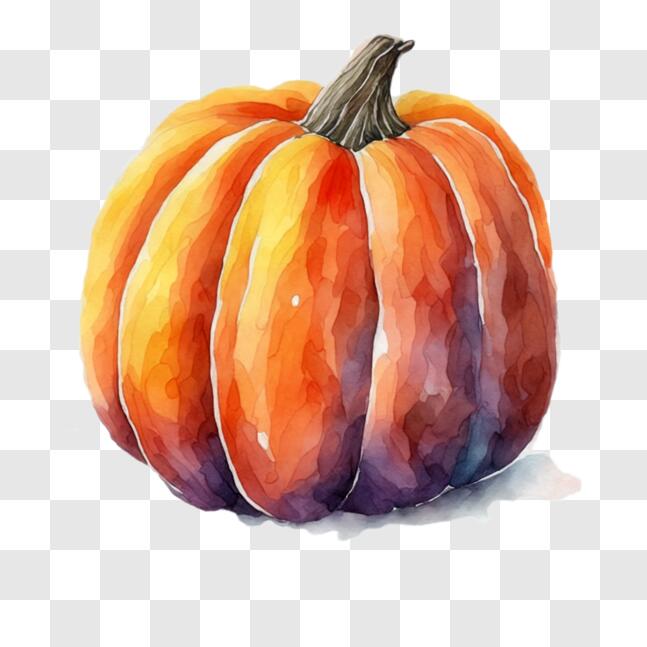 Download Orange and Purple Pumpkin Watercolor Painting PNGs Online ...