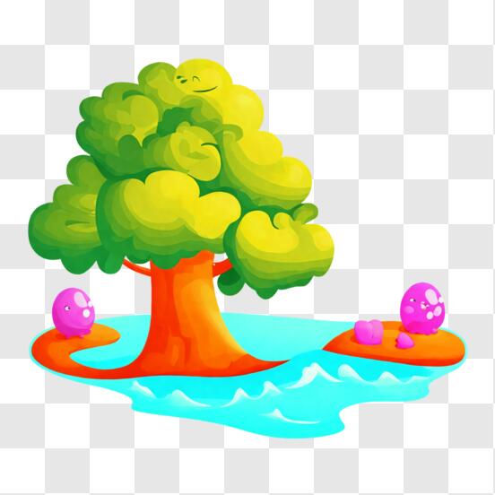 Download Easter Egg Hunt in a Serene Forest PNG Online - Creative Fabrica