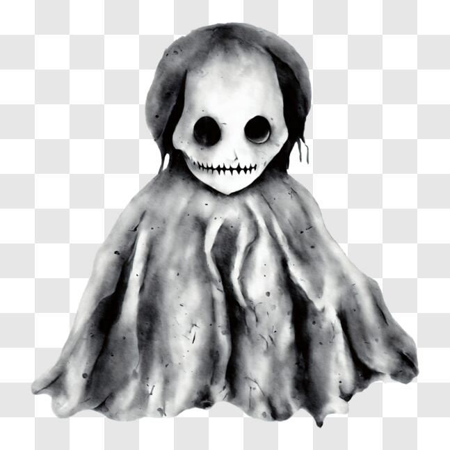 Baixe Desenho Assustador em Preto e Branco de Esqueletos e Crânio  Assombrado PNG - Creative Fabrica