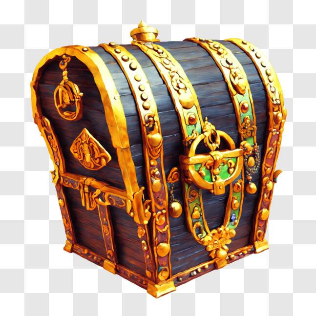 Download Intricate Golden Chest with Glowing Orb Inside PNG Online -  Creative Fabrica