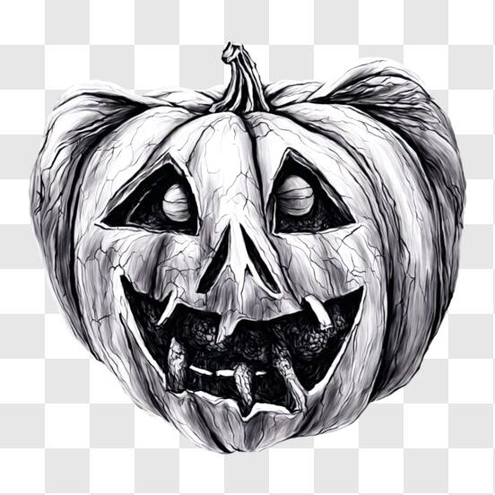 Baixe Desenho de Halloween em Preto e Branco - Abóboras Engraçadas