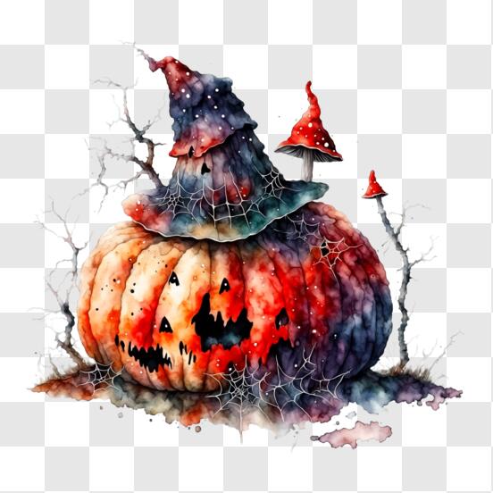 Caldeirão De Bruxa Fofo Clipart Em Aquarela De Halloween PNG
