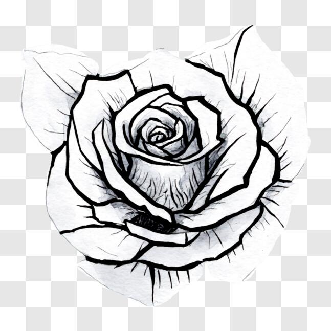 Collection Of Rose Flower Drawing Sketch High Quality, Free - Rose Flower  Sketch Images | Rose flower sketch, Flower sketch images, Flower sketches