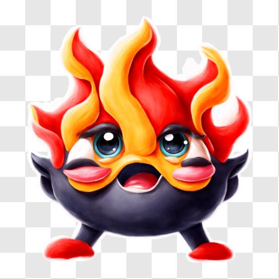 Desenho de Emoji de fogo para colorir