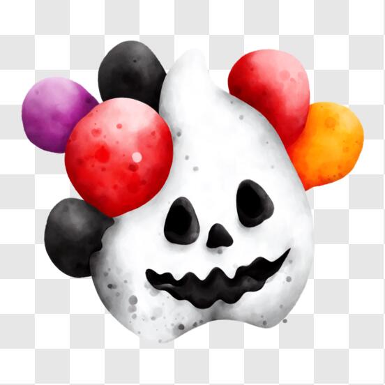 Scarica Colorato teschio di Halloween con palloncini PNG Online - Creative  Fabrica