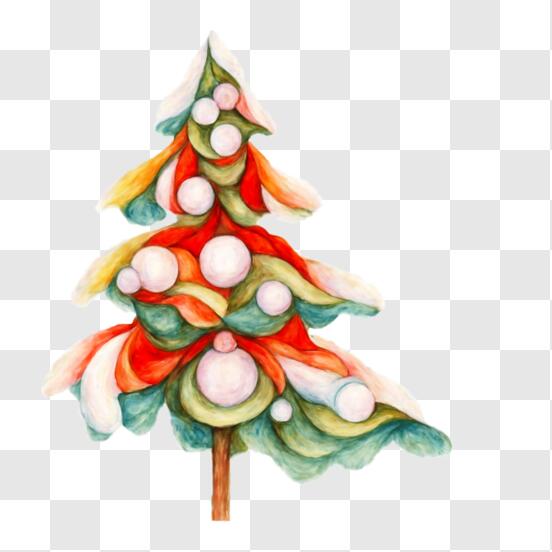 Scarica Decorazione festiva dell'albero di Natale acquerellato PNG Online - Creative  Fabrica