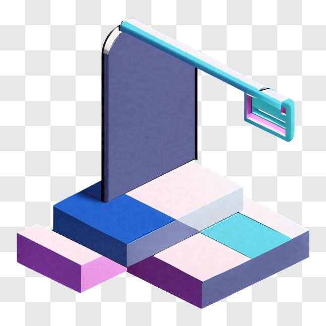 Download Colorful Cube on Colored Squares - Isometric View PNG Online ...