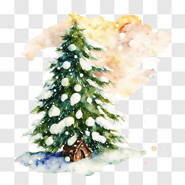 Download Christmas Tree Watercolor Painting for Holiday Decor PNG ...